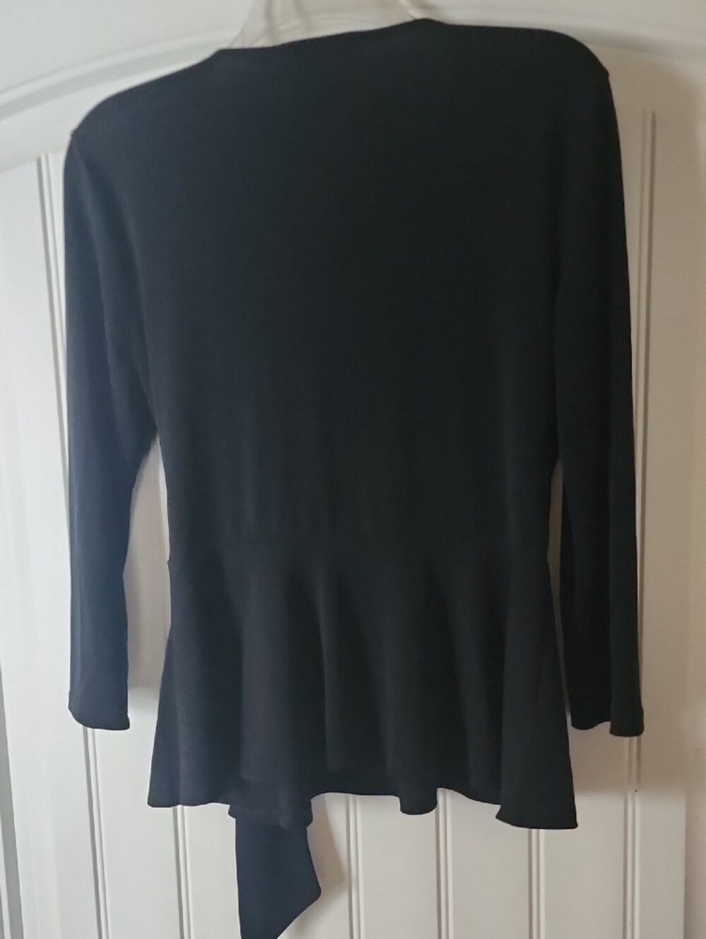 Banana Republic Black Wrap Tie Long-Sleeve Blouse - Picture 4 of 5